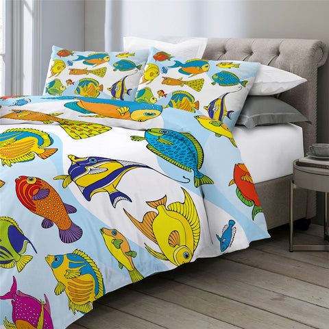 Image of Colorful Fish Bedding Set - Beddingify