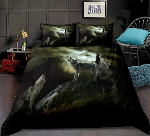 Image of Dark Night Wolves Bedding Set - Beddingify