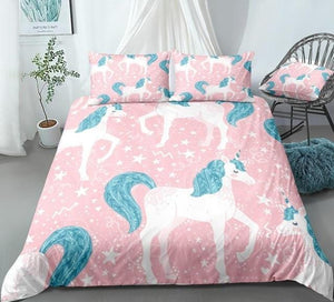 White Unicorn Pink Bedding Set - Beddingify