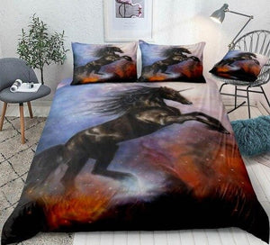 3D Dark Unicorn Bedding Set - Beddingify