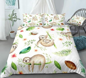Different Forms Cute Sloth Bedding Set - Beddingify