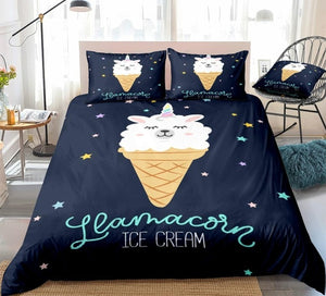 Cartoon Alpaca Ice-Cream Bedding Set - Beddingify