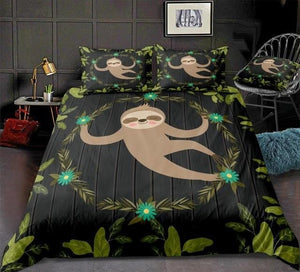 Sloth in Jungle Bedding Set - Beddingify