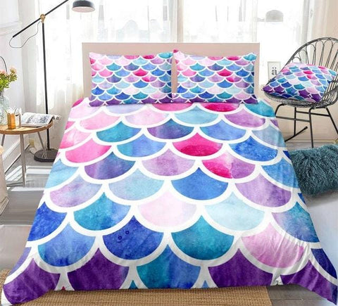 Image of Rainbow Mermaid Scales Bedding Set - Beddingify