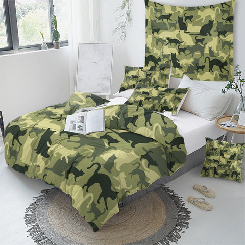 Image of Camo Cat Bedding Set for Kids - Beddingify