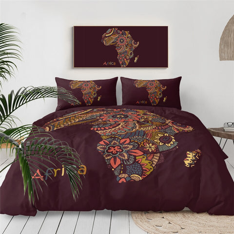 Image of African Culture Map Bedding Set - Beddingify
