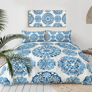 Light Blue Mandala Indigo Bedding Set - Beddingify