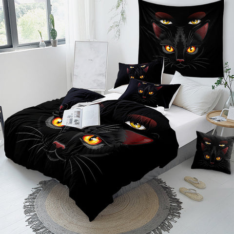 Image of Black Cat Bedding Set - Beddingify