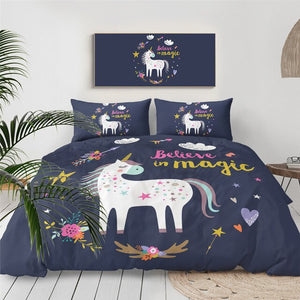 Beleive In Magic Unicorn Bedding Set - Beddingify