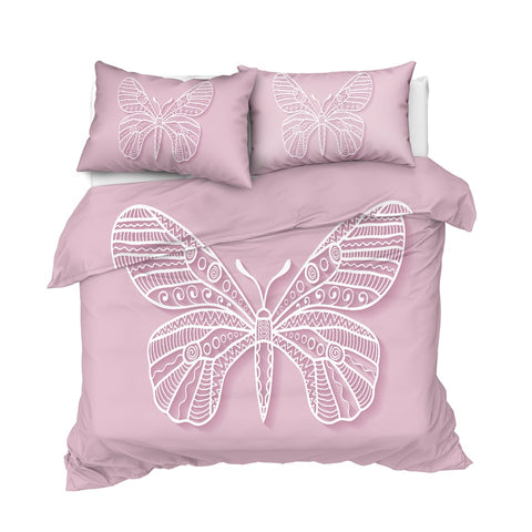 Image of Pink Butterfly Bedding Set - Beddingify