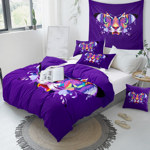 Image of Butterfly and Tiger Face Bedding Set - Beddingify