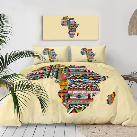 Image of African Symbol Map Bedding Set - Beddingify