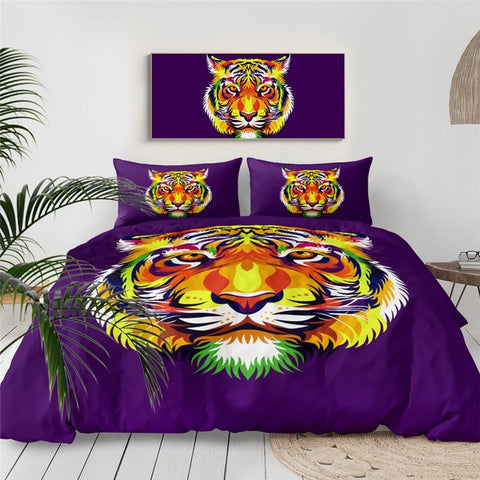 Image of Colorful Tiger Bedding Set - Beddingify
