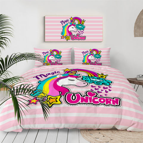 Image of Colorful Magic Unicorn Bedding Set - Beddingify
