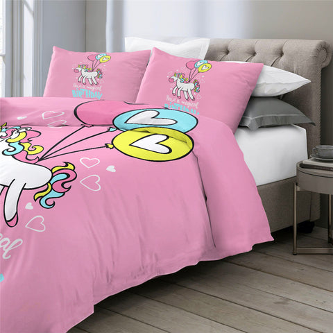 Image of Balloons Unicorn Kids Bedding Set - Beddingify