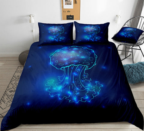 Image of Dark Blue Jellyfish Bedding Set - Beddingify