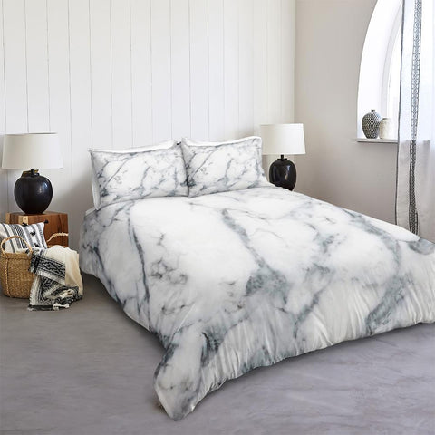 Image of Black White Marble Bedding Set - Beddingify
