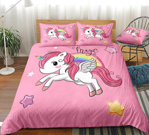 Pink Magic Unicorn Bedding Set - Beddingify