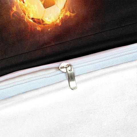Image of 3D Fire Soccer Bedding Set - Beddingify