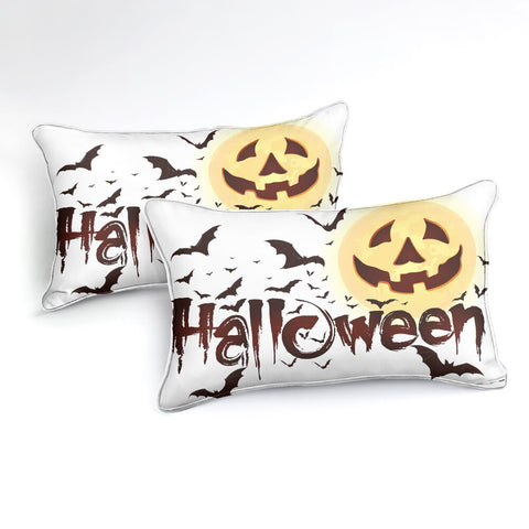 Image of Halloween Bats Jack-o-Lantern Bedding Set - Beddingify