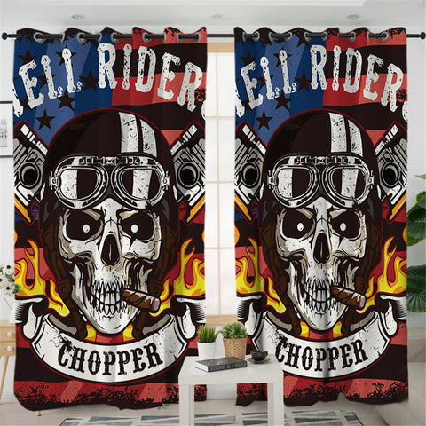 Image of Skull Rider Catcher 2 Panel Curtains