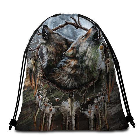 Image of Wolfhowl Round Beach Towel Set