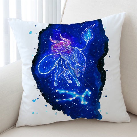 Image of Blue Taurus Galaxy Cushion Cover - Beddingify