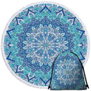 Mandala Wheel Cool Round Beach Towel Set - Beddingify