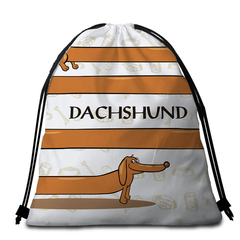 Image of Elongated Dachshund Round Beach Towel Set - Beddingify