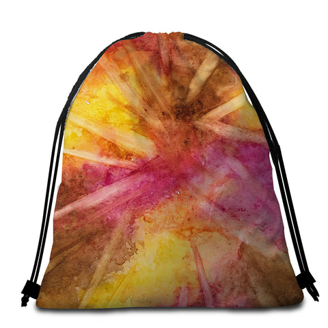 Image of Dusty Color Round Beach Towel Set - Beddingify