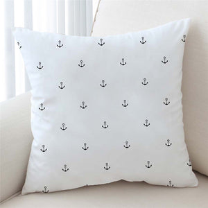 Anchor Patterns White Cushion Cover - Beddingify