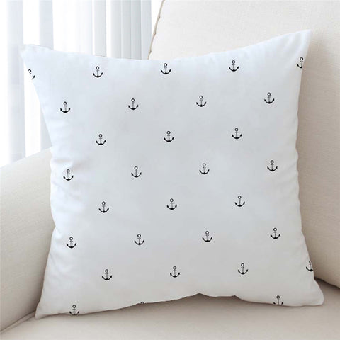 Image of Anchor Patterns White Cushion Cover - Beddingify