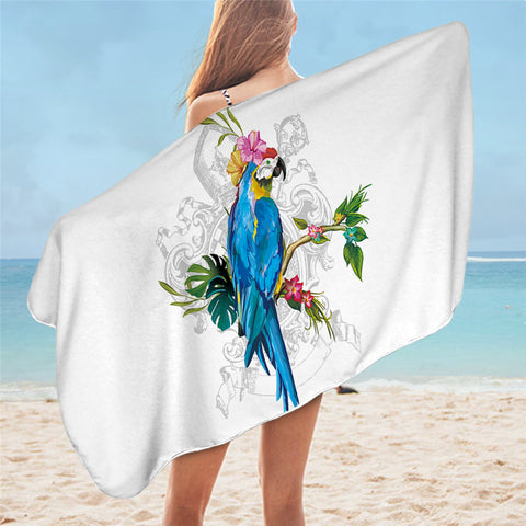 Image of Tropical Parrot Bath Towel