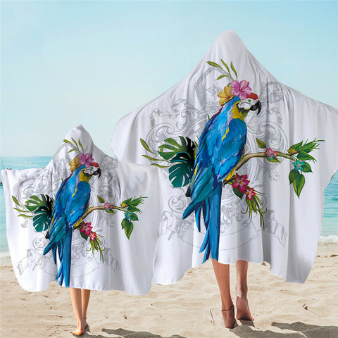 Image of Tropical Parrot Hooded Towel