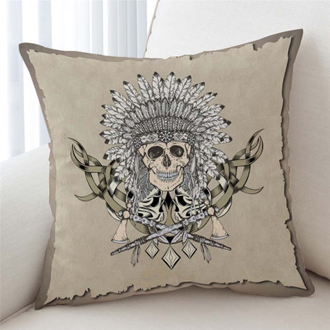 Image of War Bonnets Skull Cushion Cover - Beddingify