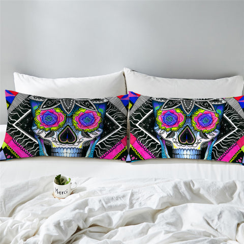 Image of Hippy Skull SPW0114865022 Pillowcase