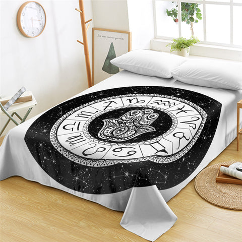 Image of Zodiac Signs Constellation Flat Sheet - Beddingify
