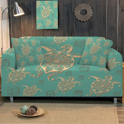 Image of Turtles in Turquoise Sofa Cover - Beddingify