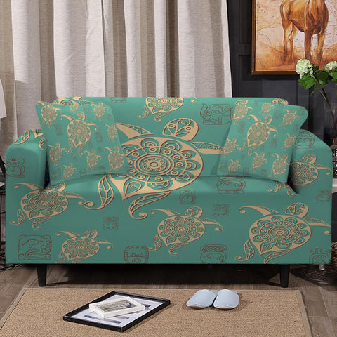 Image of Turtles in Turquoise Sofa Cover - Beddingify