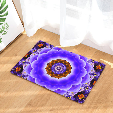 Image of Genie Blue Flower Door Mat