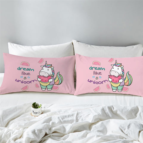 Image of Dream Like A Unicorn Pink Pillowcase