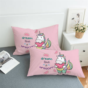 Dream Like A Unicorn Pink Pillowcase