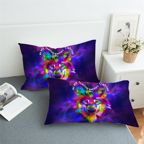 Image of Multicolor Fox Pillowcase