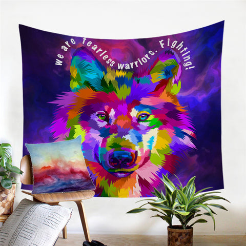 Image of Multicolor Fox Tapestry - Beddingify