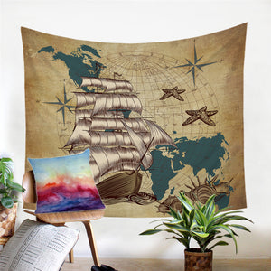 Sailing Ship Tapestry - Beddingify