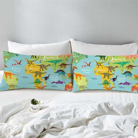 Image of Mesozoic World Map Pillowcase