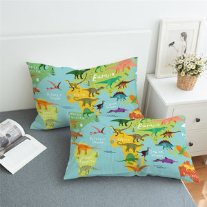 Mesozoic World Map Pillowcase