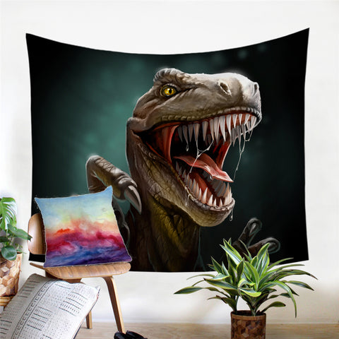 Image of 3D T-Rex Tapestry - Beddingify