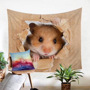 3D Hamster Tapestry - Beddingify