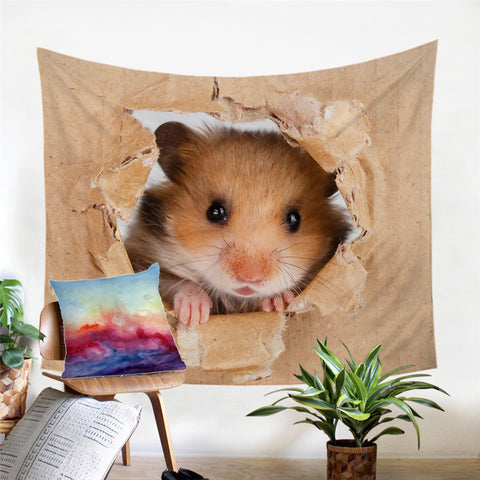 Image of 3D Hamster Tapestry - Beddingify